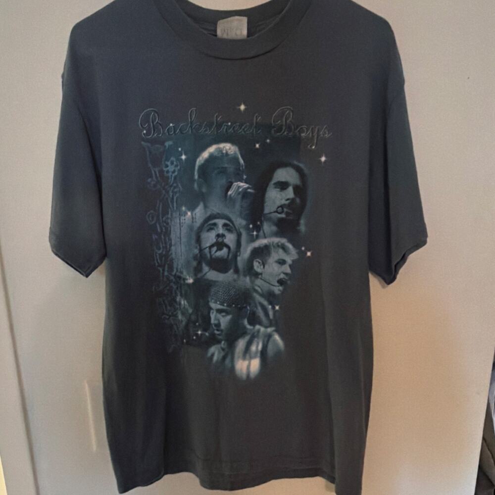 Backstreet Boys World Tour 2001 M&O Knits HeavyWeight T-Shirt Medium Vintage